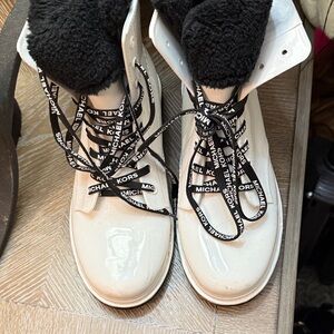 Michael Kors White and Black Winter Boots